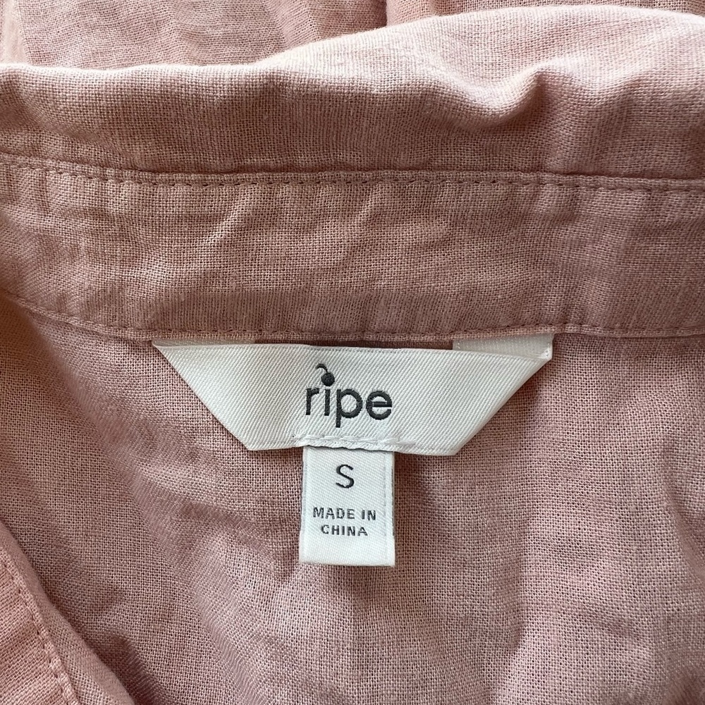 Ripe Maternity Adel Button Through Linen Nursing Shirt Dress, Soft Pink, S - Picture 8 of 10